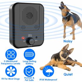 Ultrasonic Anti-barking Device Max 26.2Feet Sensing Sonic Bark Deterrent with 3 3 Ultrasonic Frequency Levels Indoor Outdoor Dog Bark Control