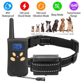 Dog Training Collar IPX7 Waterproof Pet Beep Vibration Electric Shock Collar